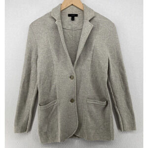 J.CREW Sweater Womens XS Blazer Cardigan Jacket Two-Button Cotton Gray